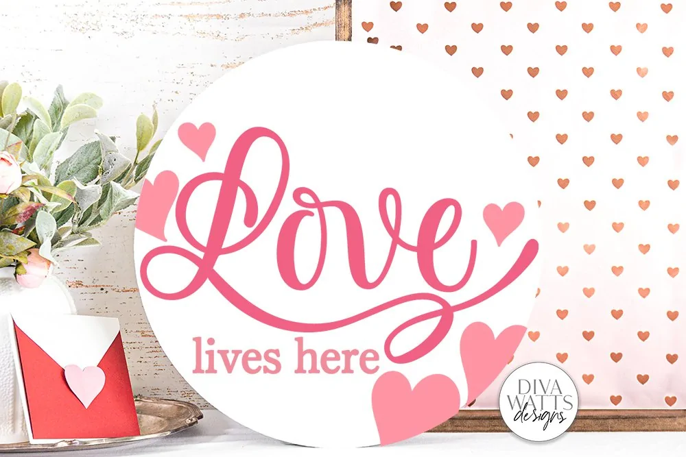 valentine day signs made with colorful cricut vinyl