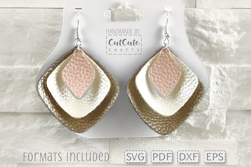 three layered faux leather earrings cricut project