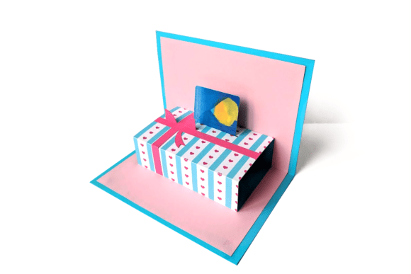 gift box pop up card design for Cricut