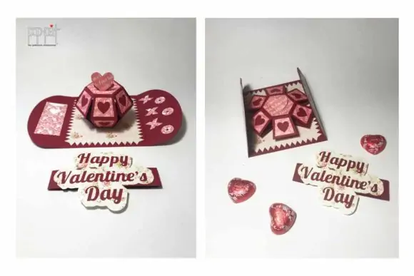 happy valentines day pop up card