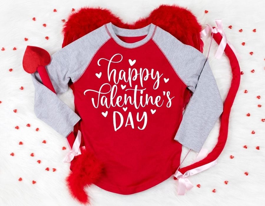happy valentines day shirt made with Cricut
