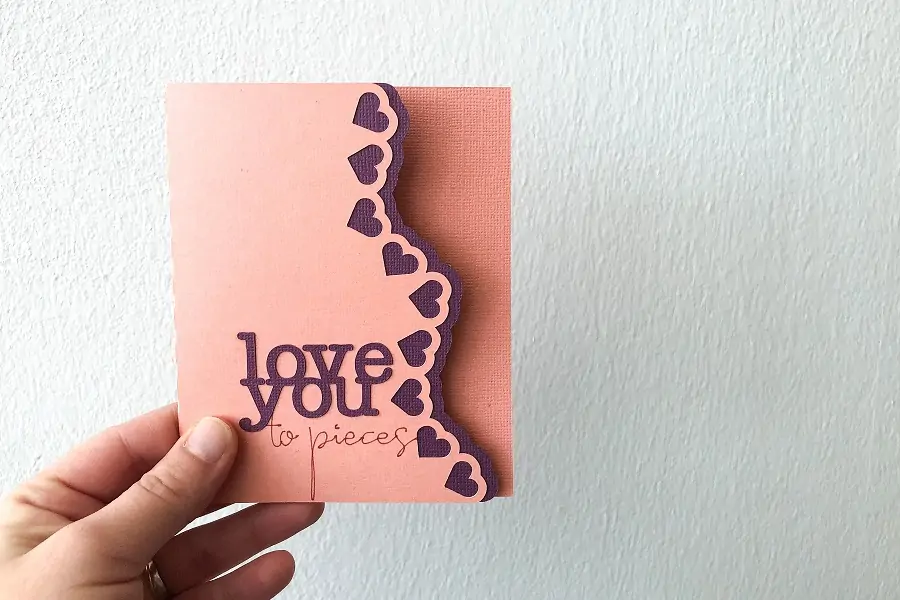 love you to pieces - valentines day svg card for Cricut