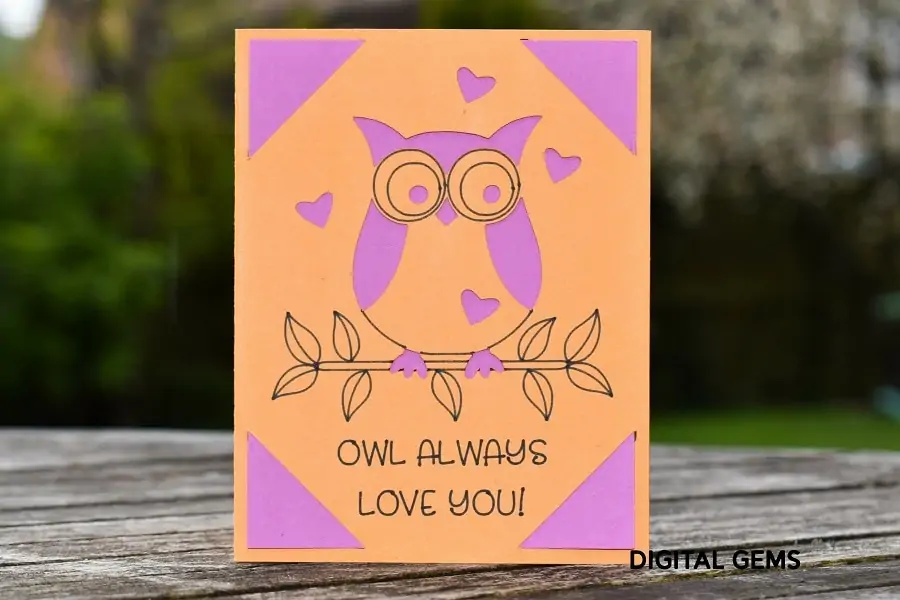 owl always love you - funny valentine card design for Cricut