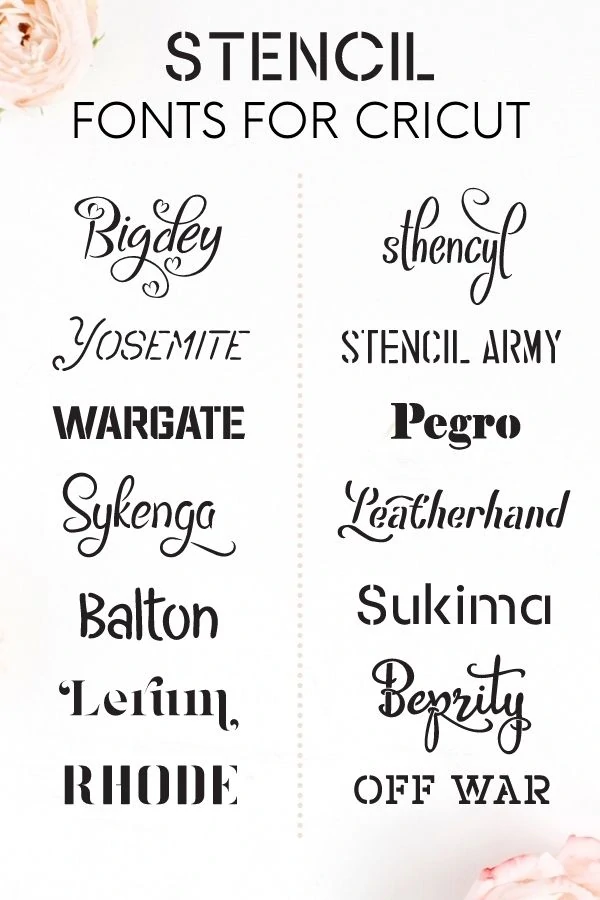 stencil fonts for cricut
