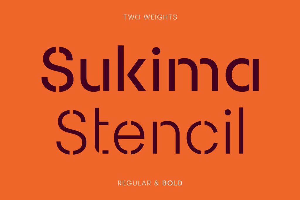 display of the Sukima stencil font