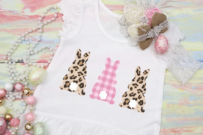 Cricut Easter Shirt Idea - Leopard Bunny Shirt