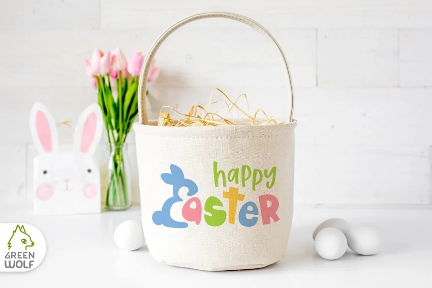 Happy Easter Basket made with Cricut Maker