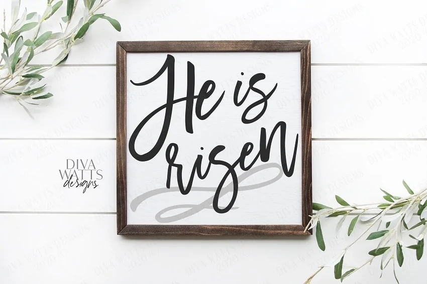 He Is Risen Easter Scripture Art