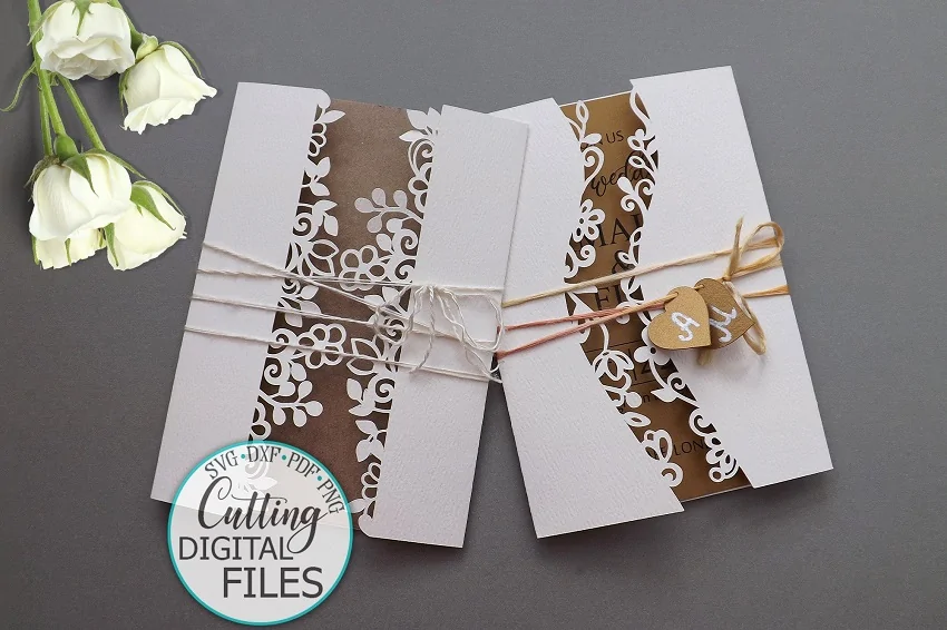 rustic cricut wedding invitation