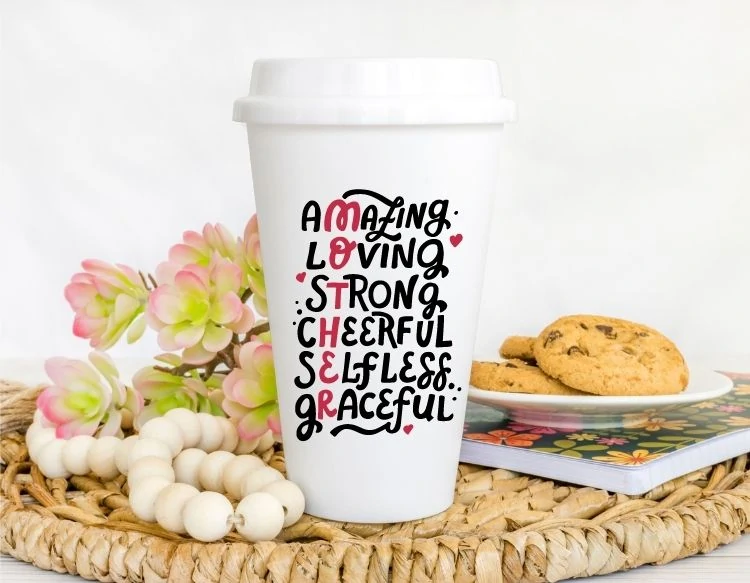 coffee tumbler - a thoughtful mother's day cricut idea