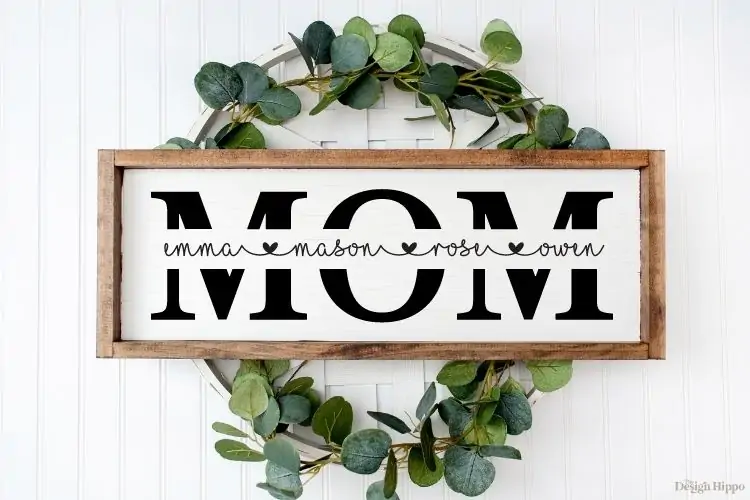 cricut mothers day ideas - mom split monogram