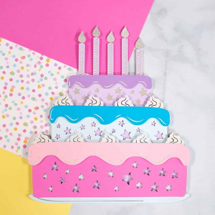 Layered DIY Cake Card
