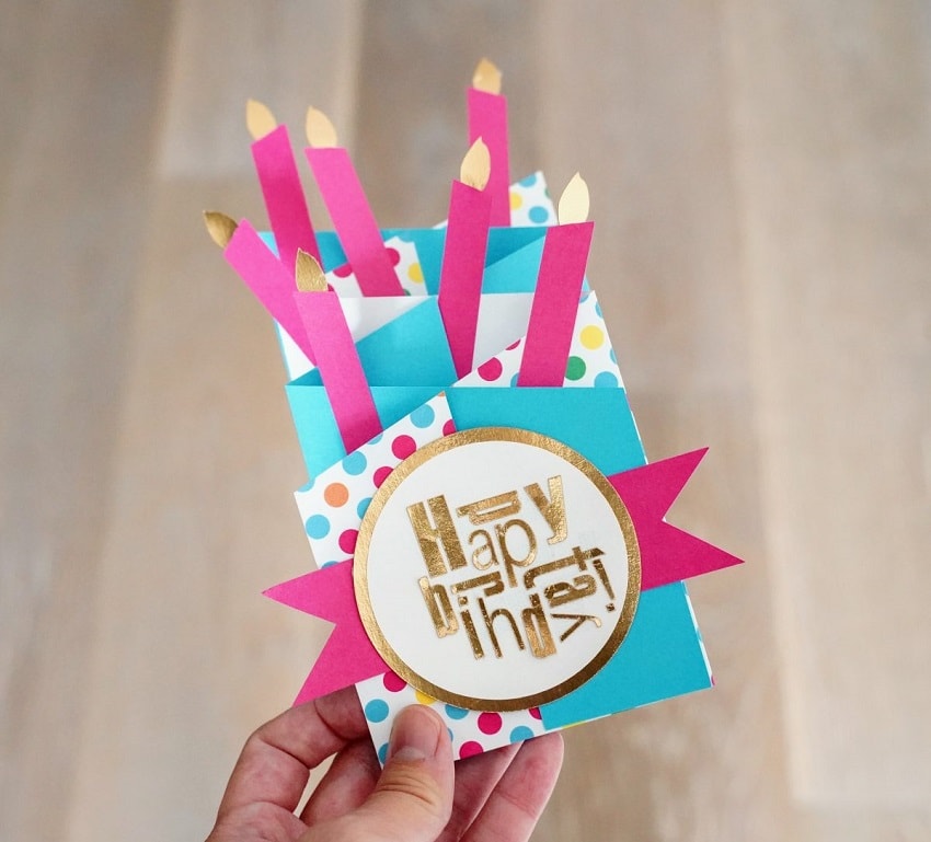 Cascading Card with candles