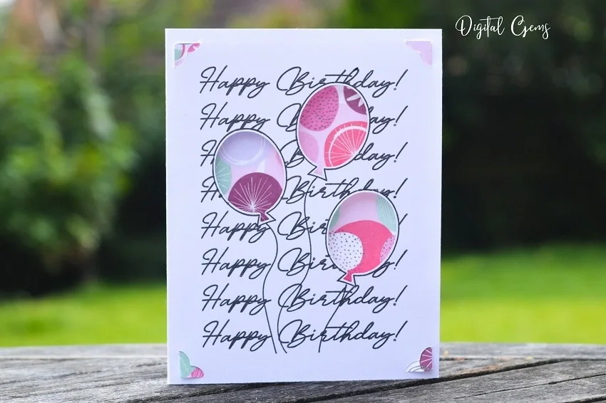 Fun Birthday Balloons Card made with Cricut