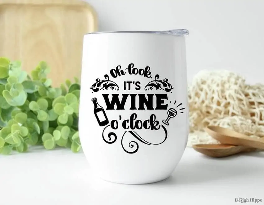 free wine svg quote displayed on a wine tumbler