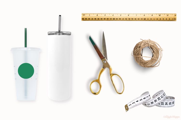 display of accessories required for measuring tumblers to make full wrap templates