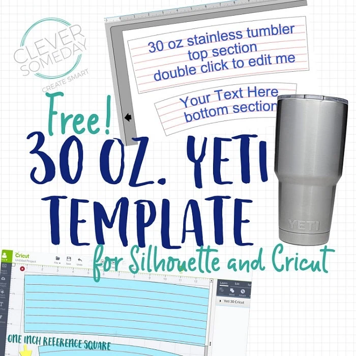 display of free 30 oz Yeti cup wrap SVG for Cricut and Silhouette cutting machines