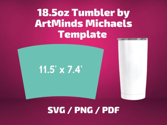 display of 18.5 oz tumbler template for Michaels tumblers