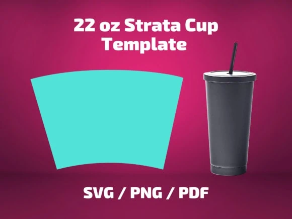 display of 22 oz Strata cup template SVG design