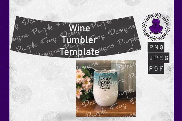 display of wine glass wrap SVG design for making custom wine tumblers