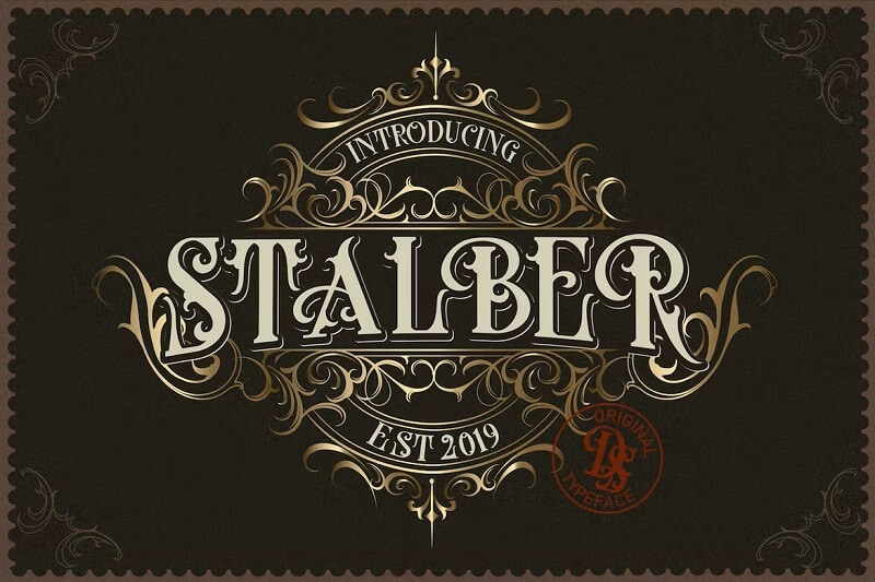 display of "Stalber" font, the best old english calligraphy font