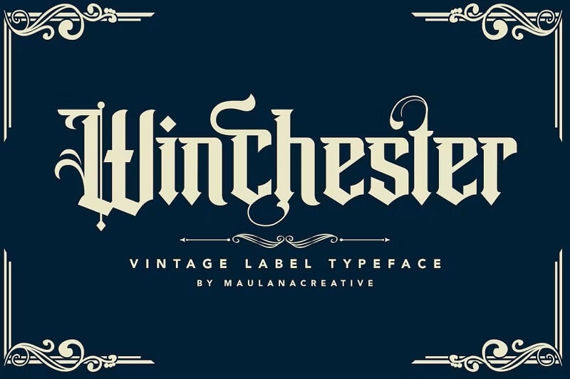 best font with ligatures, winchester blackletter