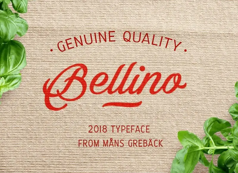 free cursive font, Bellino