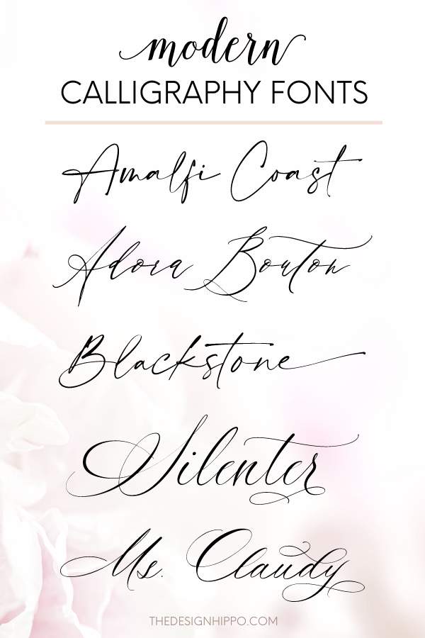 collage of the best modern calligraphy fonts