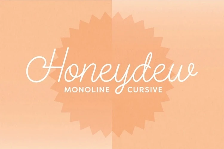 display of Honeydew script font, a modern font.