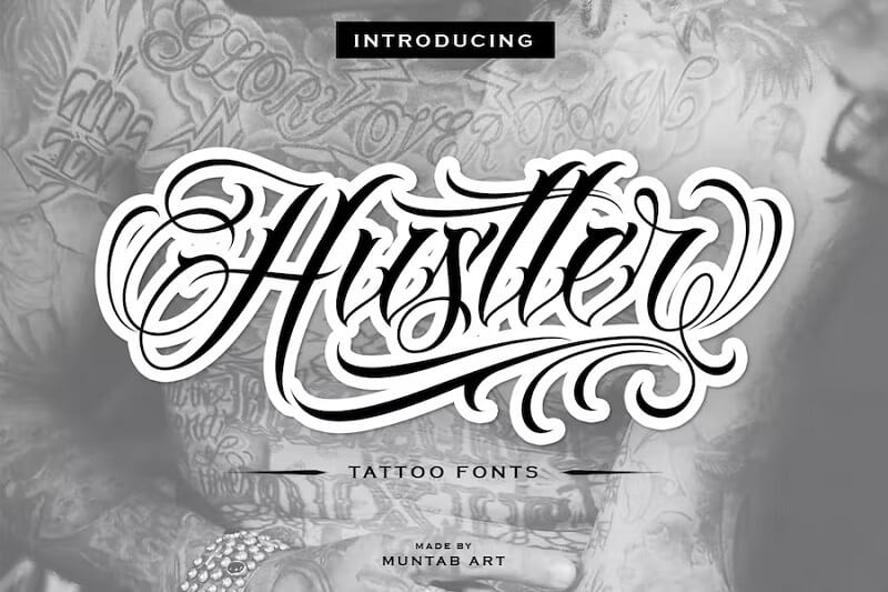 display of the best chicano lettering font, Hustler