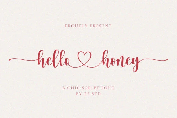 display of Hello Honey font, the most popular font for Cricut