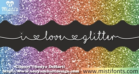 display of I Love Glitter