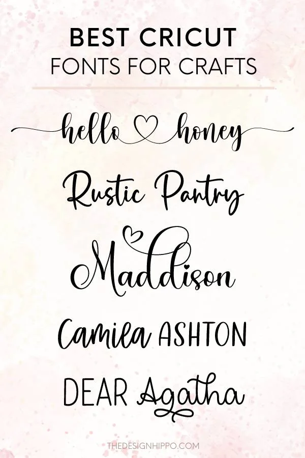 collage of the best cricut fonts for making DIY craft projects