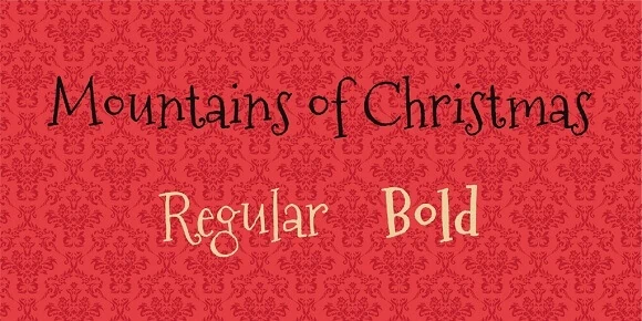 display of Mountains of Christmas font
