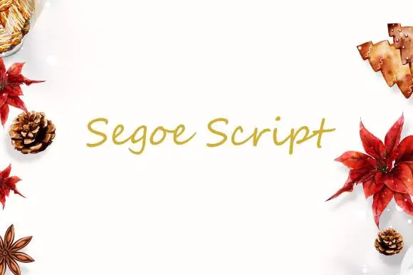 display of Segoe Script