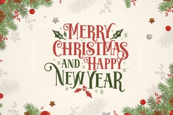 display of Merry Christmas design made using Welcome Christmas font