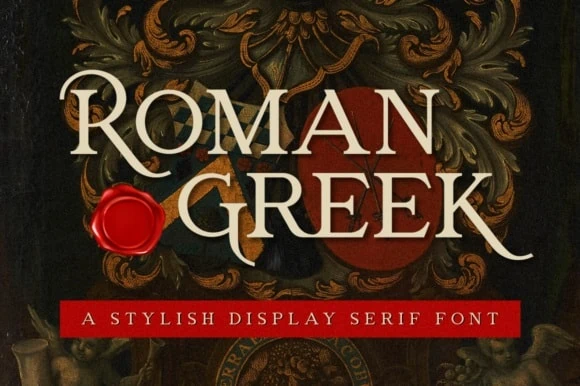 display of Roman Greek, a stylish display serif font