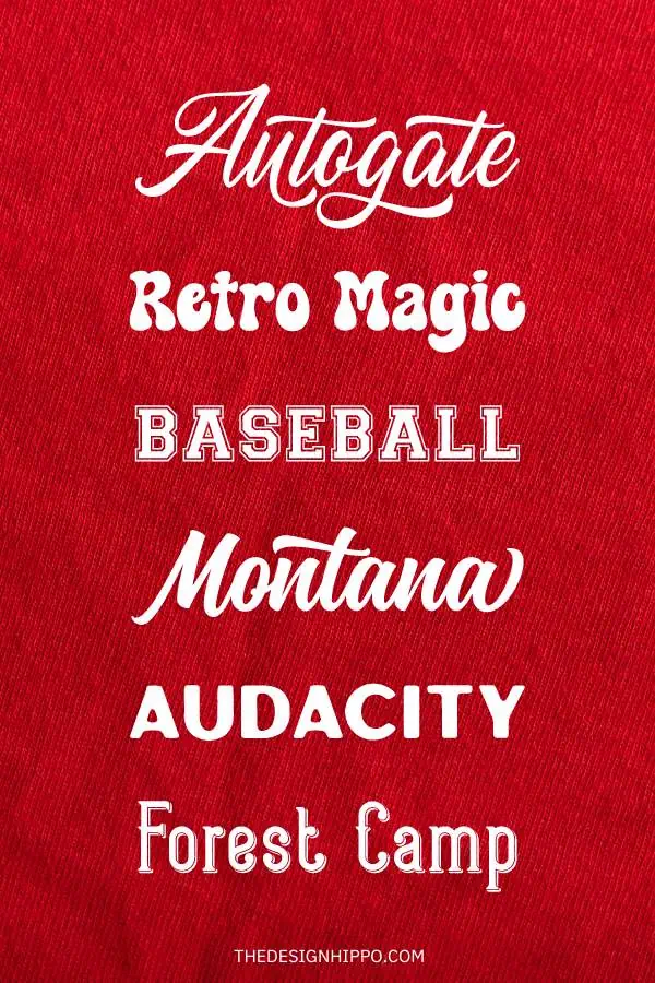 display of the best t-shirt fonts