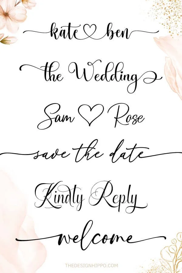 collage of the best wedding fonts