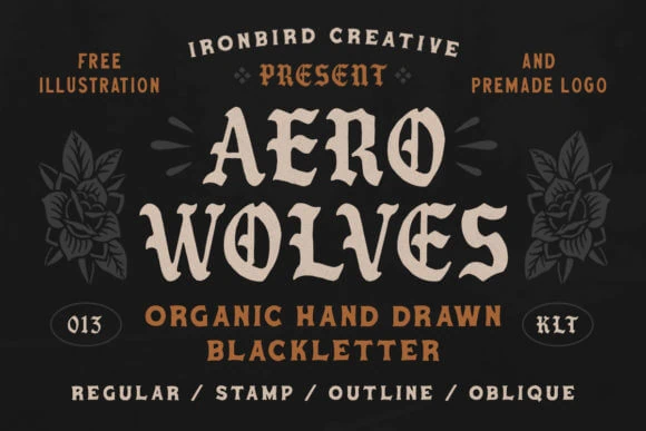 Aero Wolves gothic bold font