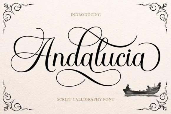 Andalucia cursive font with swashes