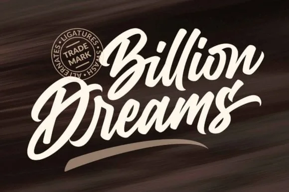Billion Dreams bold handwritten font