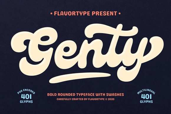 Genty bold rounded script font