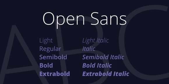Open Sans bold font