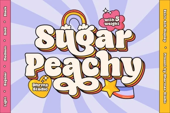 Sugar Peachy free bold font for commercial use