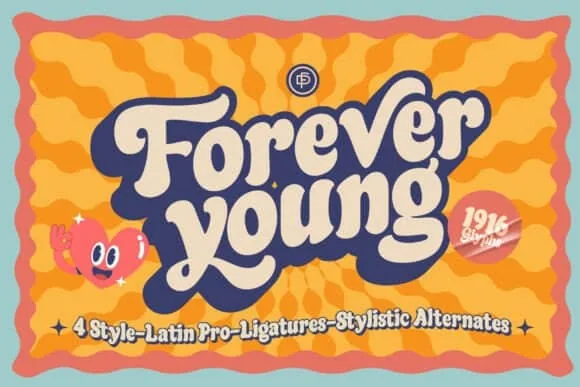 display of the Forever Young font