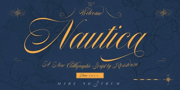 Nautica calligraphy script font