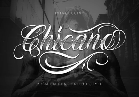 display of the Chicano font