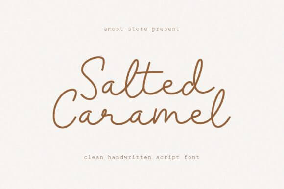 display of the Salted Caramel, a clean handwritten script font
