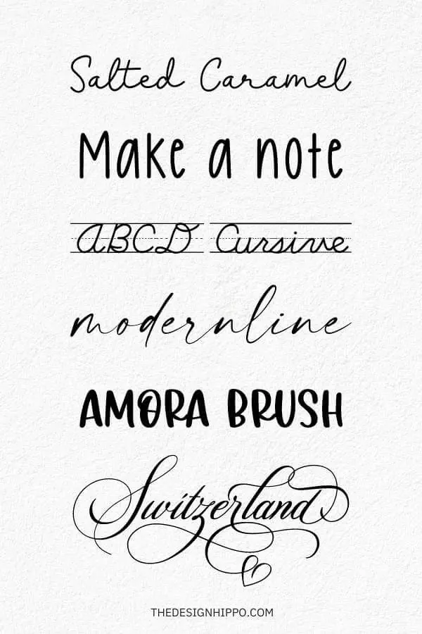 display of the best handwriting fonts